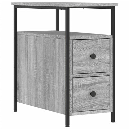 Mesita De Noche Madera De Ingeniería Gris Sonoma 30x60x60 Cm_0