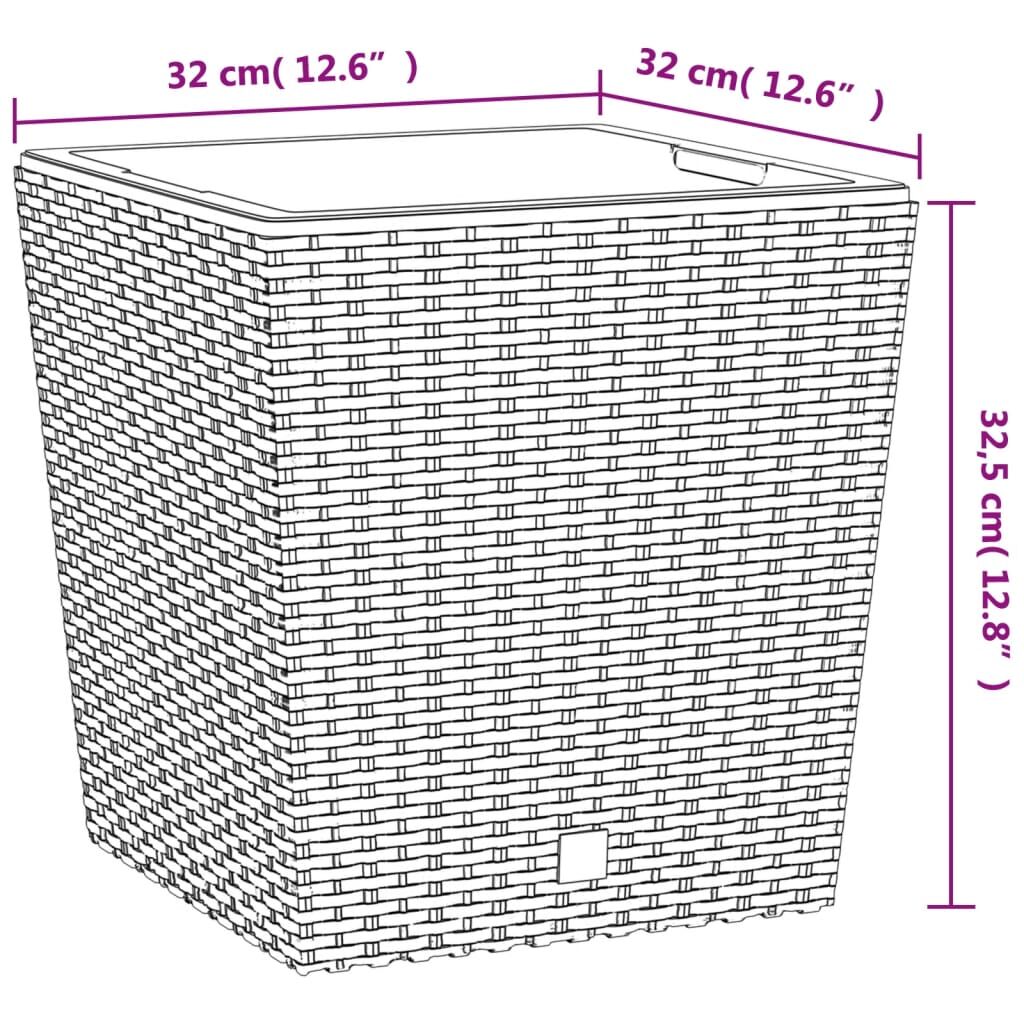 Vidaxl Macetero Con Interior Extraíble Pp Ratán Marrón 21/32 L_2