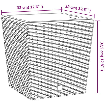 Vidaxl Macetero Con Interior Extraíble Pp Ratán Marrón 21/32 L_2