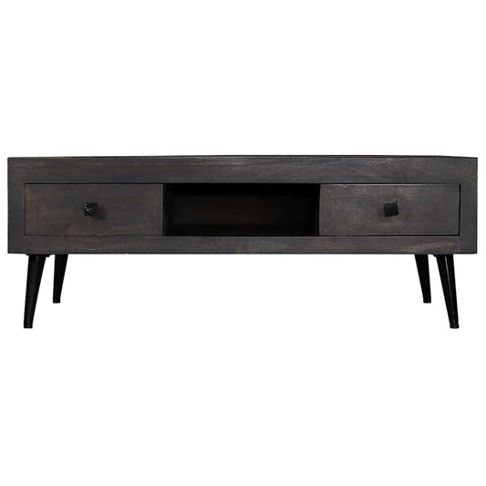 Mesa De Centro Madera Maciza De Mango 100x60x35 Cm_0
