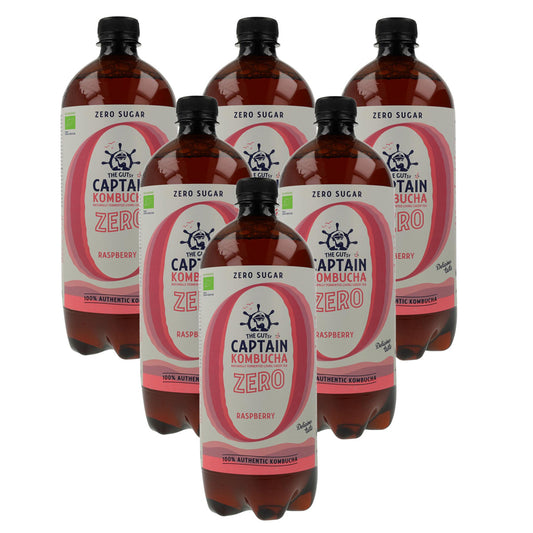 Pack 6x Kombucha Zero Frambuesa Bio 1 L