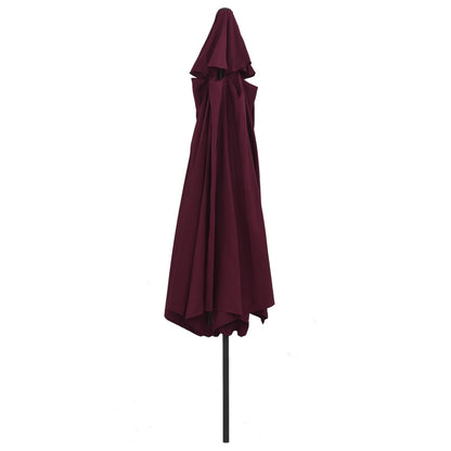 Sombrilla De Jardín Con Palo De Metal Rojo Burdeos 390 Cm_2