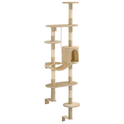 Vidaxl Rascador De Gatos De Pared Con Poste De Sisal 194 Cm Beige_2