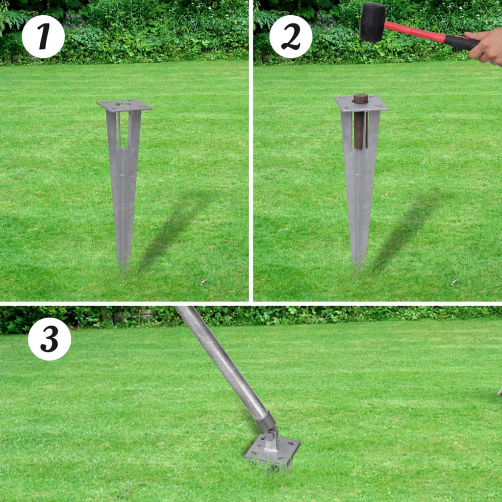 Valla Metálica Con Estacas Postes Acero Galvanizado 15x1,5 M / Vetonek_3