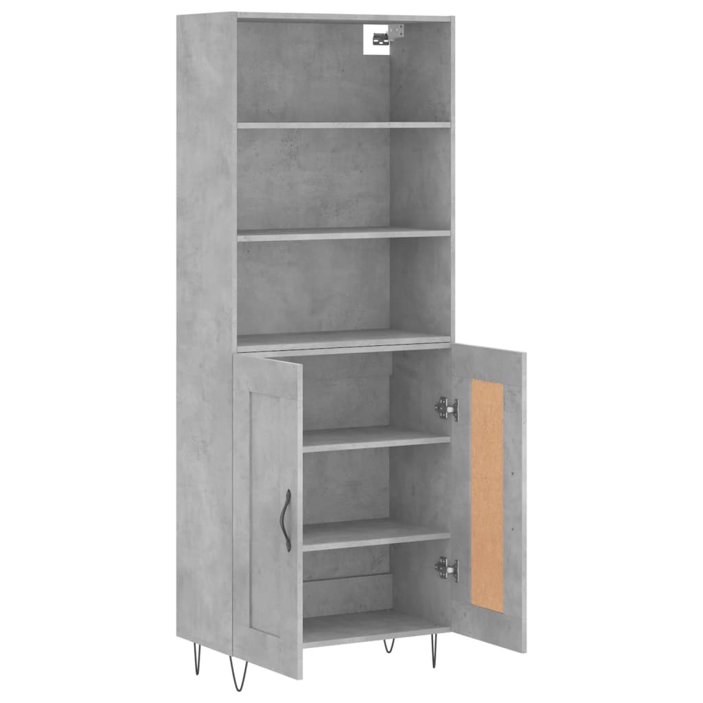 Aparador Alto Madera Contrachapada Gris Hormigón 69,5x34x180 Cm_3