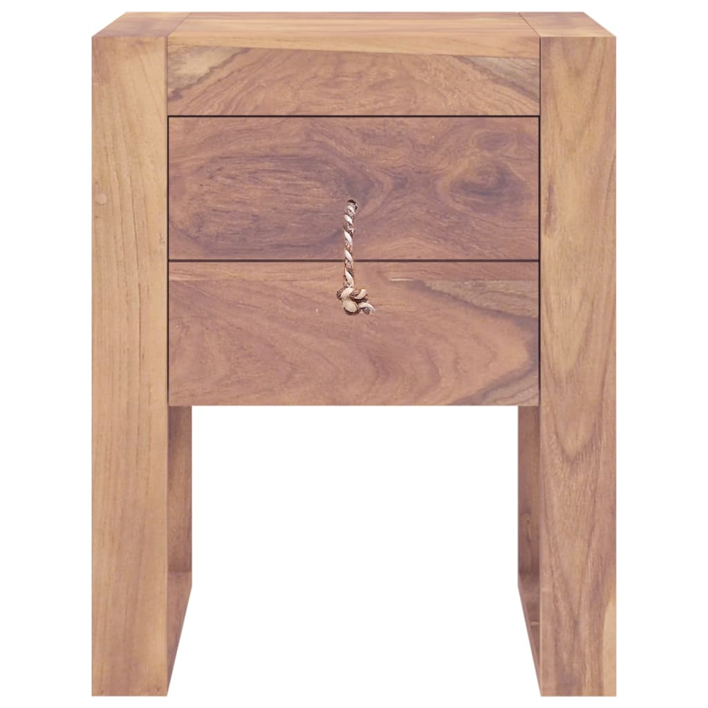 Mesita De Noche De Madera Maciza De Teca 40x30x50 Cm_2