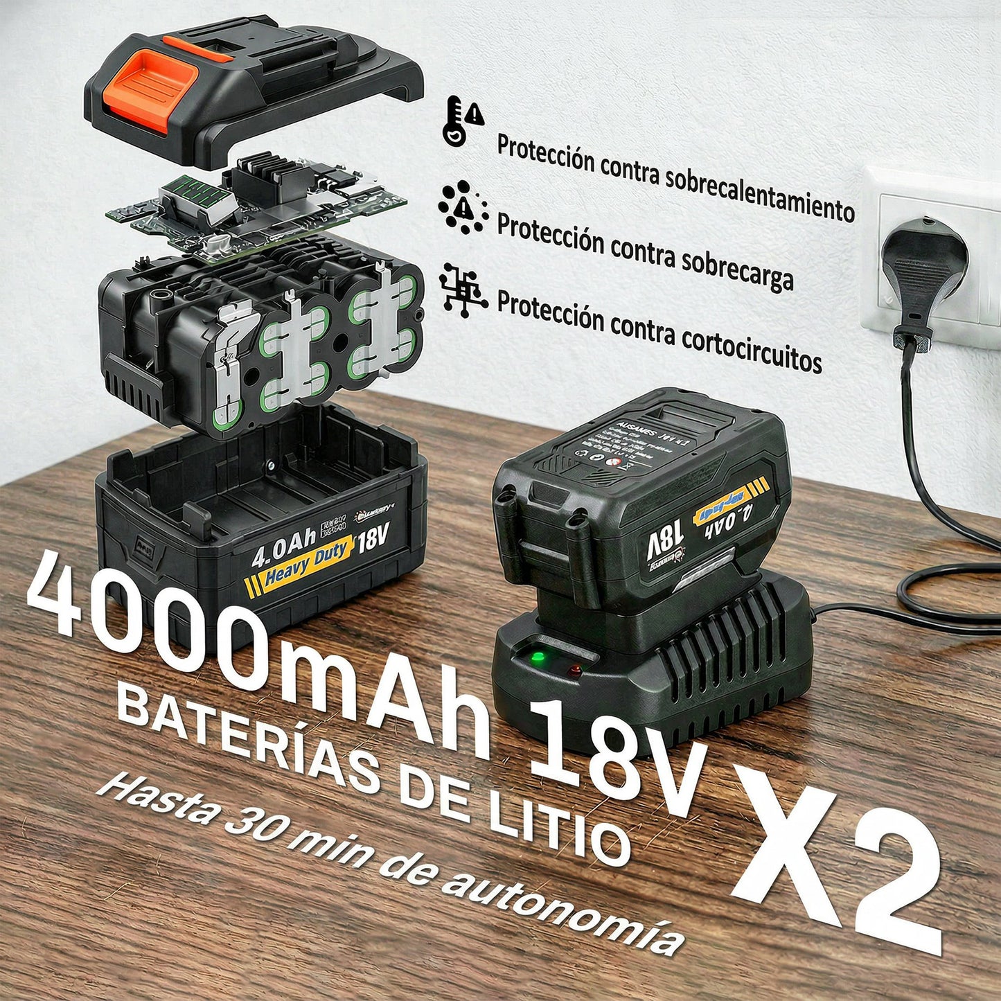 Outsunny Soplador De Hojas Sin Cable 36v (2x18v) Con 2 Baterías 4.0ah Y Cargador_4