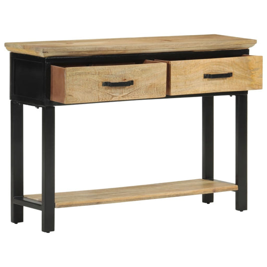 Mesa Consola Madera Maciza De Mango Rugosa 110x30x75 Cm_0