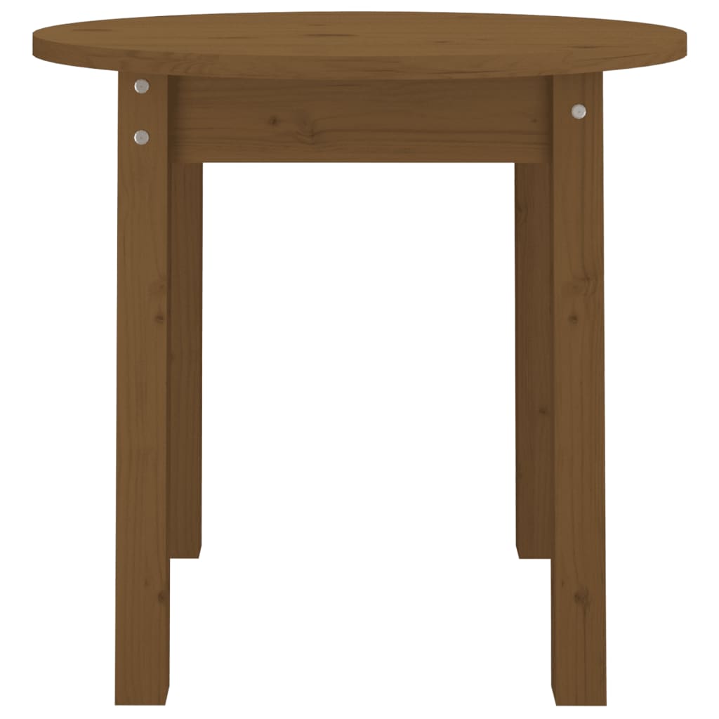 Mesa De Centro De Madera Maciza De Pino Marrón Miel Ø 45x40 Cm_3