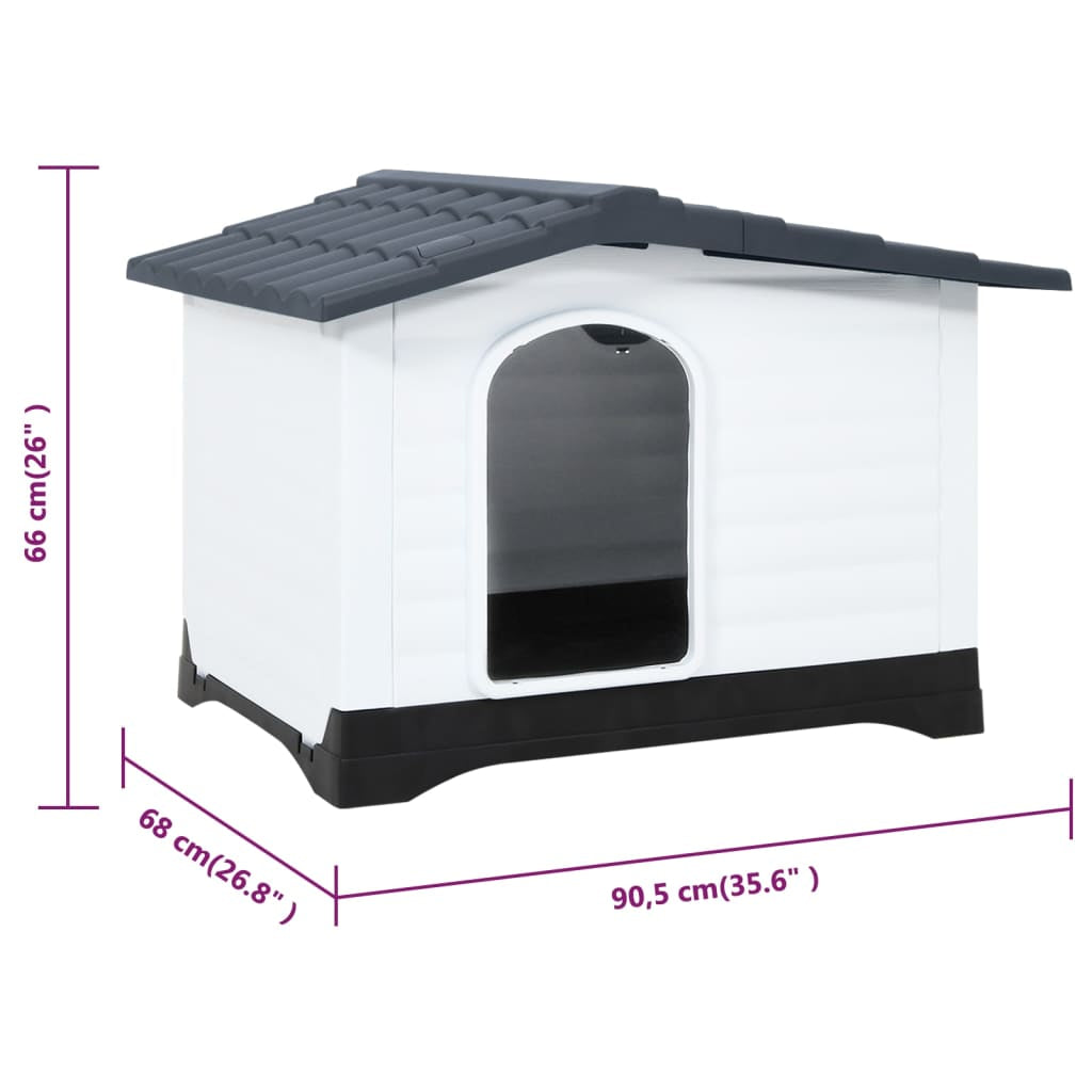 Vidaxl Casa Para Perro Gris 90,5x68x66 Cm Polipropileno_2