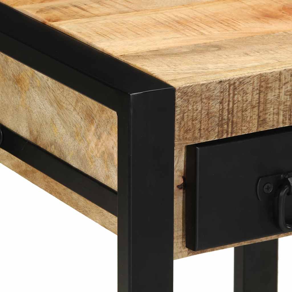 Mesa Auxiliar Madera Maciza De Mango Rugosa 35x35x50 Cm_4