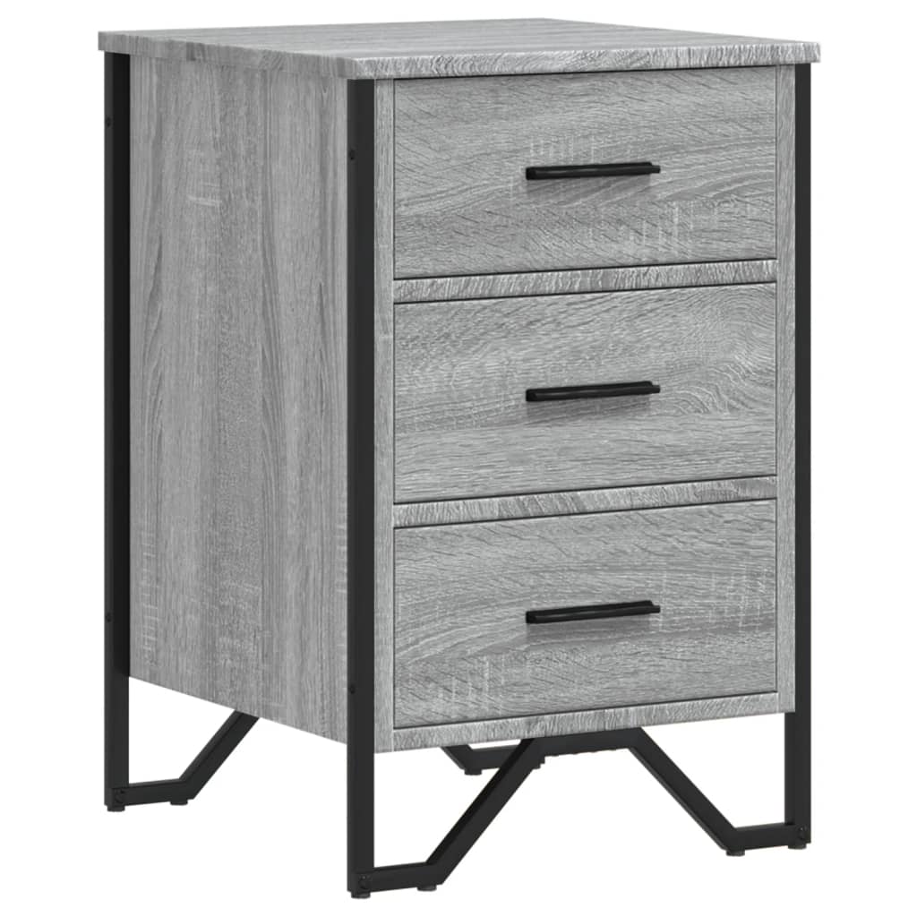 Mesita De Noche Madera De Ingeniería Gris Sonoma 40x41x60 Cm_0