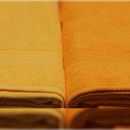 Juego De Toallas De Baño (4 Piezas) Amarillo Claro, Amarillo, Naranja Pálida Y Naranja_2