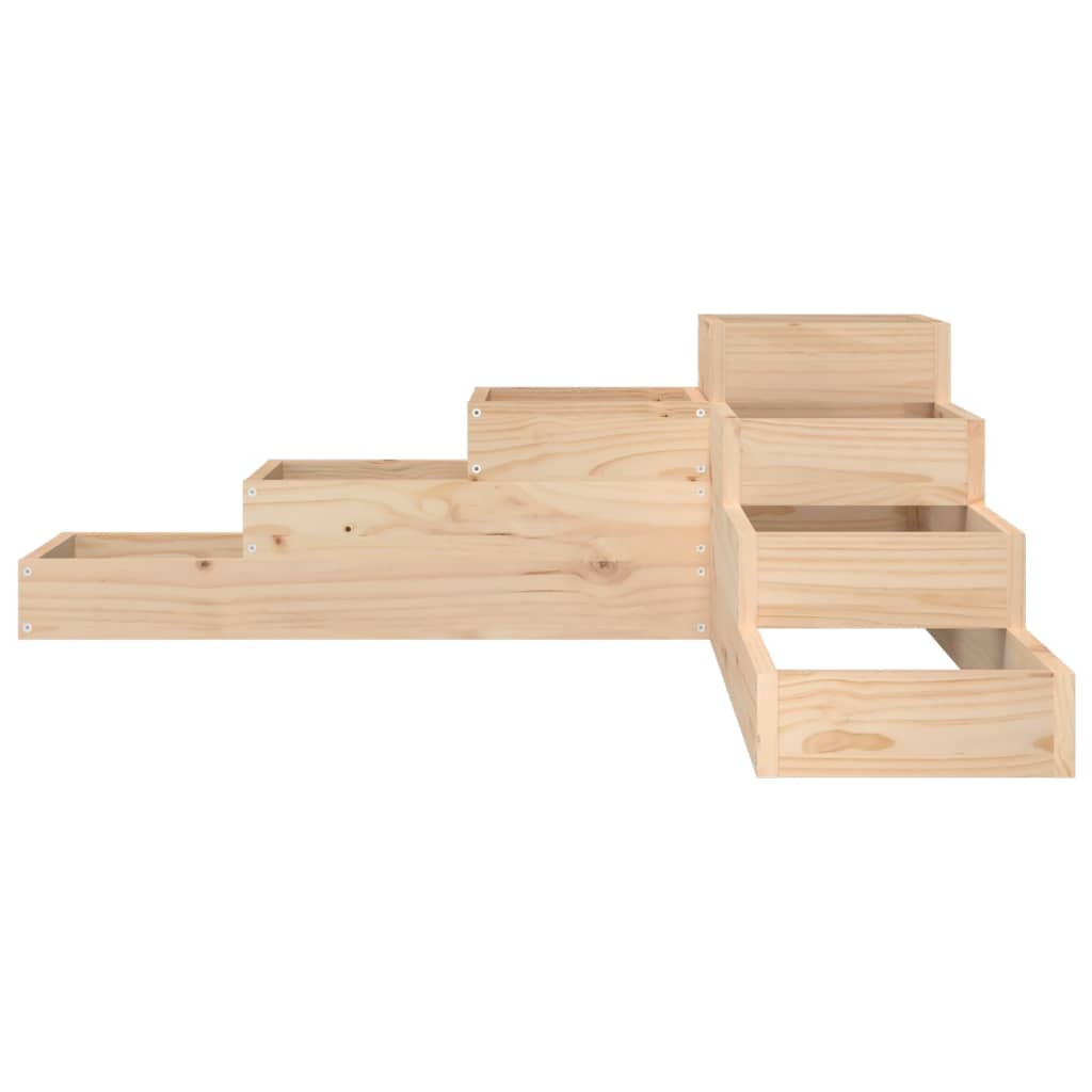 Jardinera De Jardín De 4 Niveles, 106 X 104,5 X 36 Cm, Madera Maciza De Pino_3