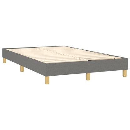 Cama Box Spring Con Colchón Y Led Tela Gris Oscuro 120x200 Cm / Vetonek_5