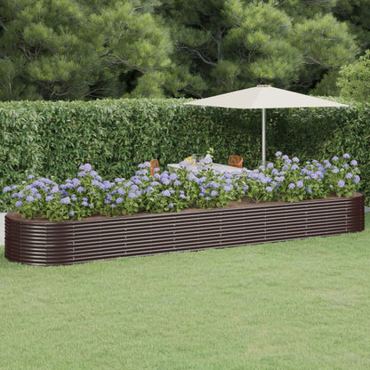 Jardinera Arriate Acero Recubrimiento Polvo Marrón 584x140x68cm_1