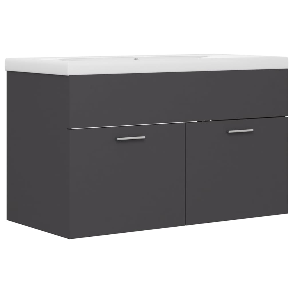 Mueble Con Lavabo Madera De Ingeniería Gris_1