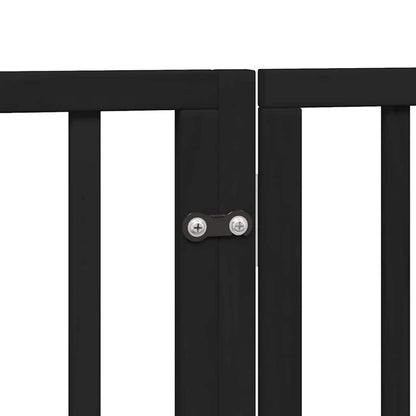 Vidaxl Puerta De Perros Plegable 12 Paneles Madera Álamo Negra 960 Cm_5