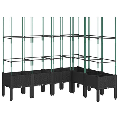 Jardinera Con Enrejado Pp Negro 160x120x142,5 Cm_0