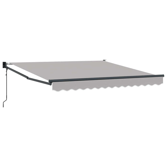 Toldo Retráctil Gris Claro 350 X 250 Cm Poliéster Y Metal_0