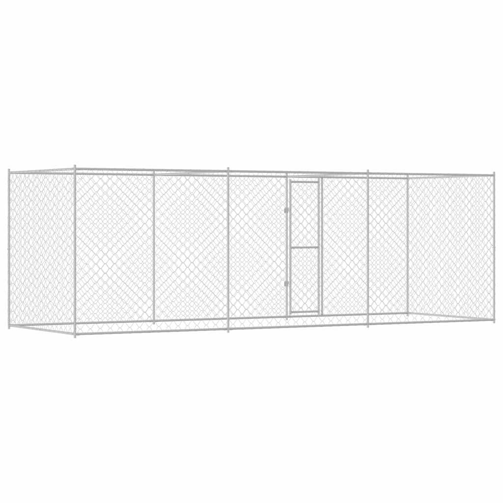 Jaula Para Perro Plateado 600 X 200 X 200 Cm Acero Galvanizado_5