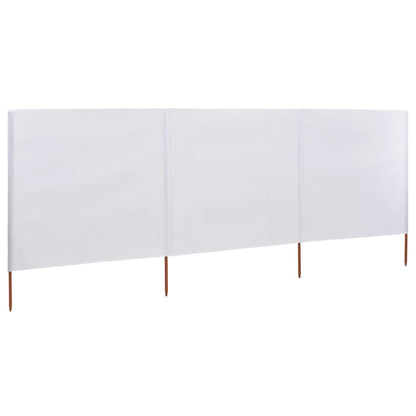 Vidaxl Paravientos De Playa De 3 Paneles Tela Blanco Arena 400x160 Cm_1