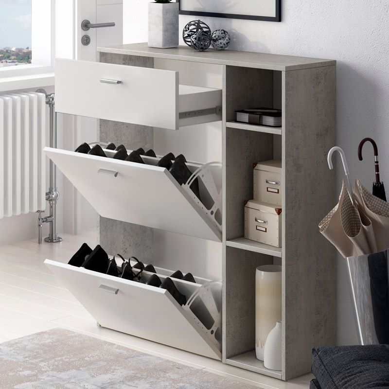 Zapatero Wind Melamina, Gris, 90 X 101,5 X 26_3
