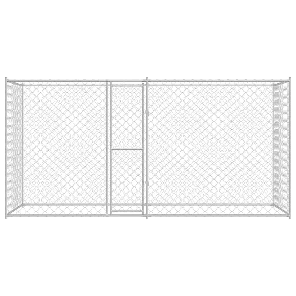 Jaula Para Perro Plateado 400 X 200 X 200 Cm Acero Galvanizado_3