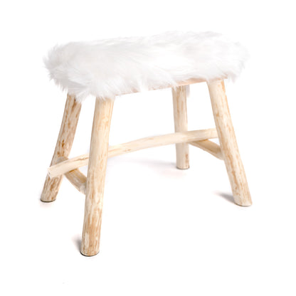 Acogedor Taburete Escandinavo De Madera 34x20x35cm- Muebles De Salón_0