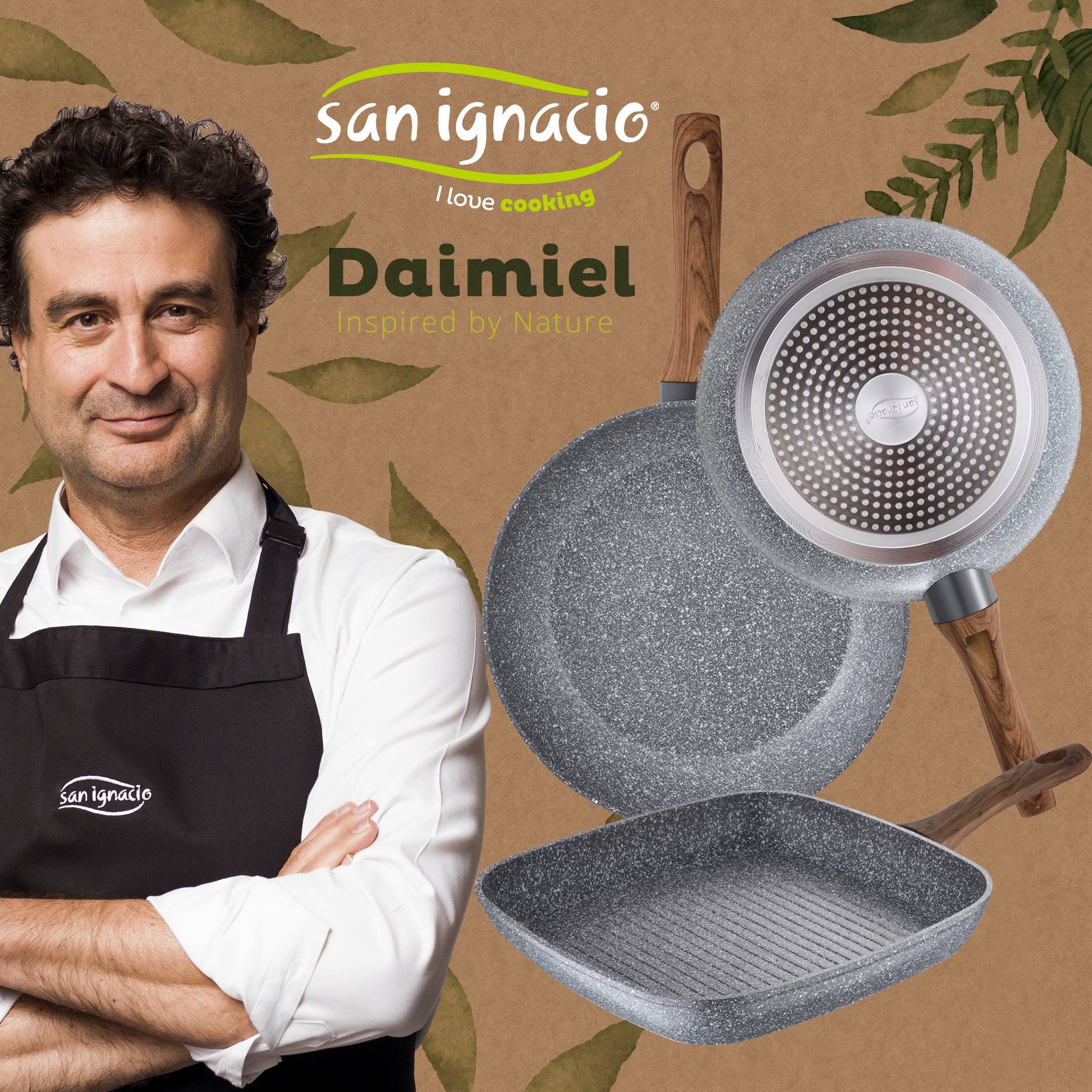 Set 2 Sartenes Ø18 Ø22 Y Asador Grill 28x28 Cms, Daimiel, Aluminio Forjado, Inducción_3