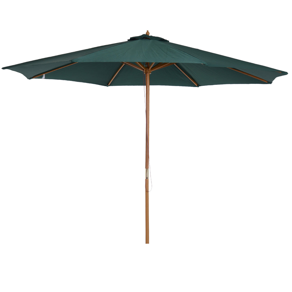 Parasol De Jardín Outsunny Verde Mástil De Madera Ø300x250 Cm_0