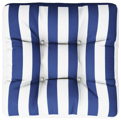 Vidaxl Cojín Para Palés Tela A Rayas Azul Y Blanco 60x60x12 Cm_0