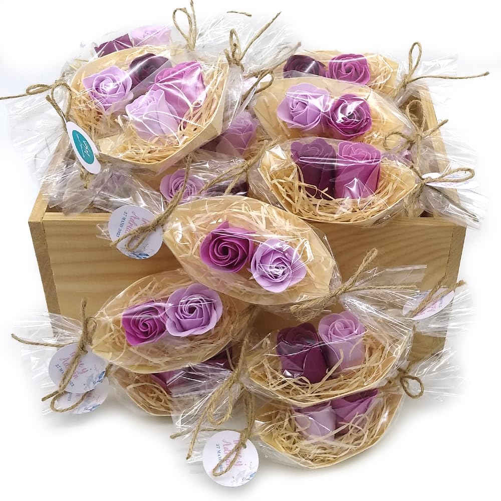 50 Barcas Con Flores Para Regalo Invitados (lavanda) - Rosas De Jabón Para Baño Aromático. Detalle Original Para Eventos_0