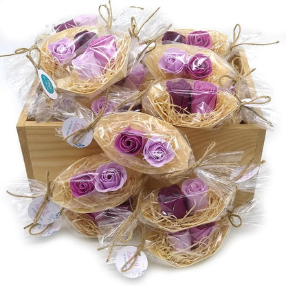 50 Barcas Con Flores Para Regalo Invitados (lavanda) - Rosas De Jabón Para Baño Aromático. Detalle Original Para Eventos_0