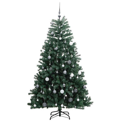 Vidaxl Árbol Navidad Artificial Con Bisagras 150 Led Y Bolas 120 Cm_3