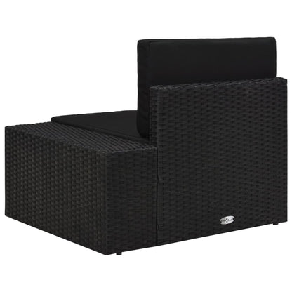 Vidaxl Sofá Seccional Esquina Reposabrazos Izquierdo Ratán Pe Negro_3