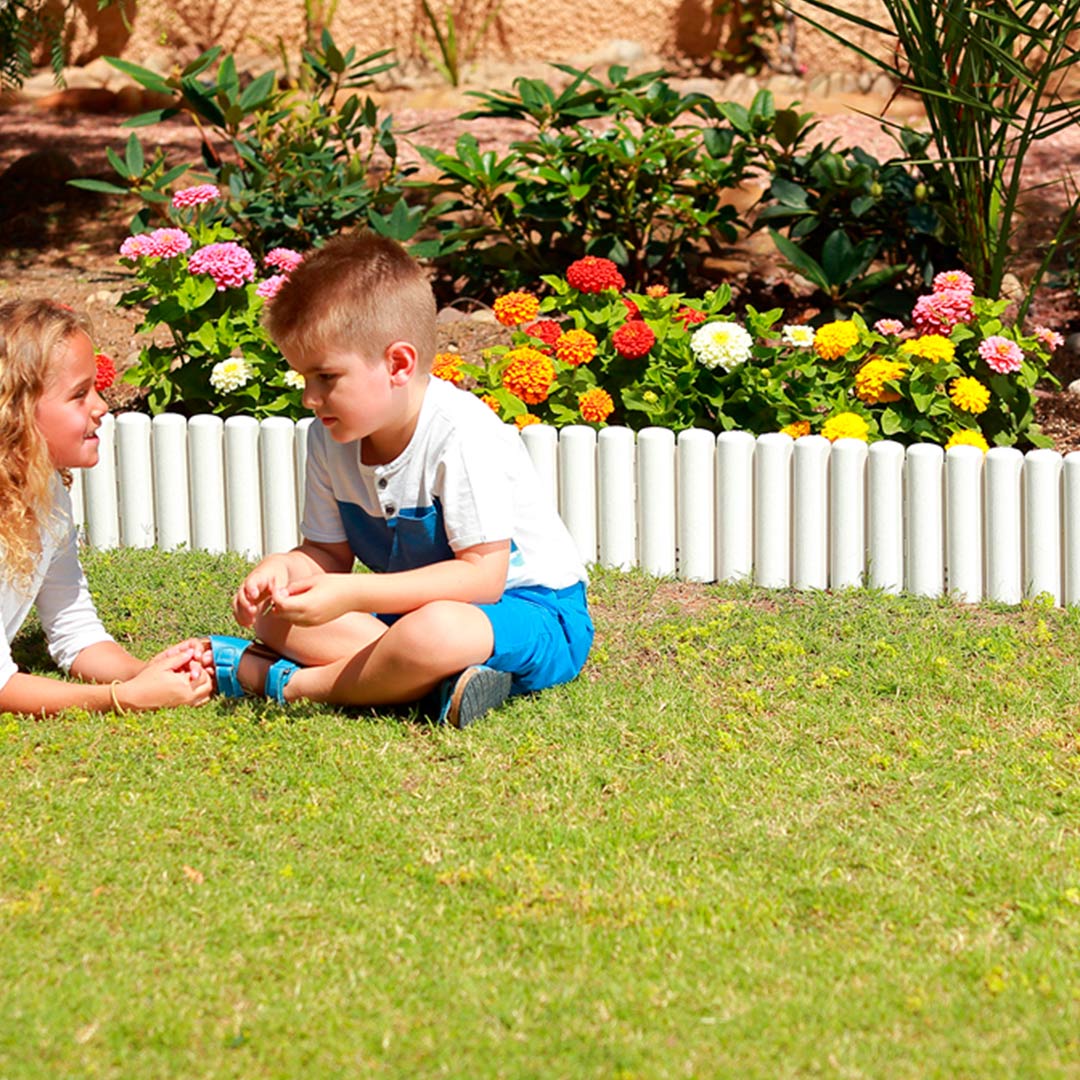 Pack De 5 Bordos Tronco Clickborder Lop Blanco Para Jardín 0,4x0,2 M / Multicolor_2