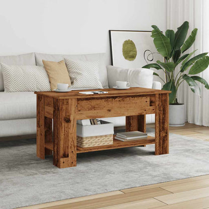 Mesa De Centro Madera De Ingeniería Madera Vieja 101x49x52 Cm_2