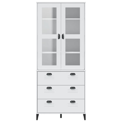 Aparador Alto Viken Madera Maciza De Pino Blanco 80x40x190 Cm / Vetonek_1