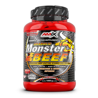 Monster Beef - 1kg - Fresa Banana - Proteina Alternativa - Amix Nutrition_0