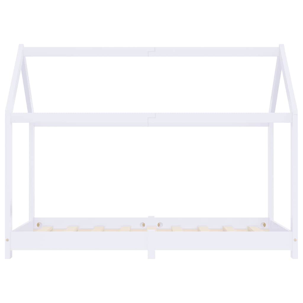 Vidaxl Estructura De Cama Infantil Madera Maciza Pino Blanco 80x160 Cm_3