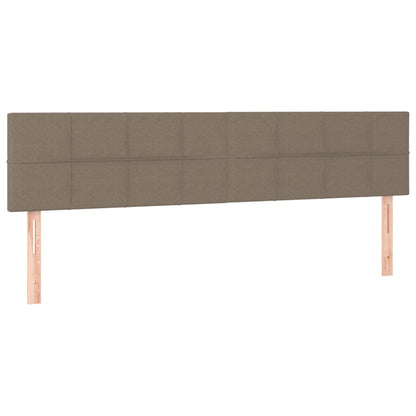 Cama Box Spring Con Colchón Led Tela Gris Taupe 180x200 Cm / Vetonek_3