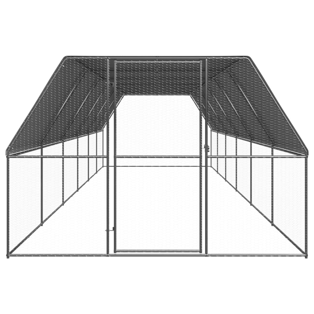 Vidaxl Jaula Gallinero De Exterior De Acero Galvanizado 3x12x2 M_1