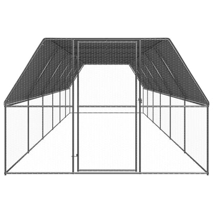 Vidaxl Jaula Gallinero De Exterior De Acero Galvanizado 3x12x2 M_1