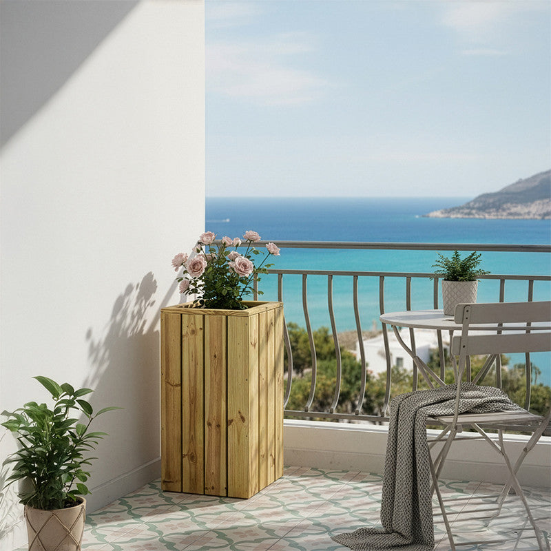 Jardinera De Madera Para Exterior 40x40x80 Cm Atrium Hortalia_1