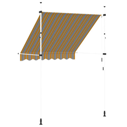 Toldo Manual Retráctil 200 Cm Amarillo Y Azul Rayas_4