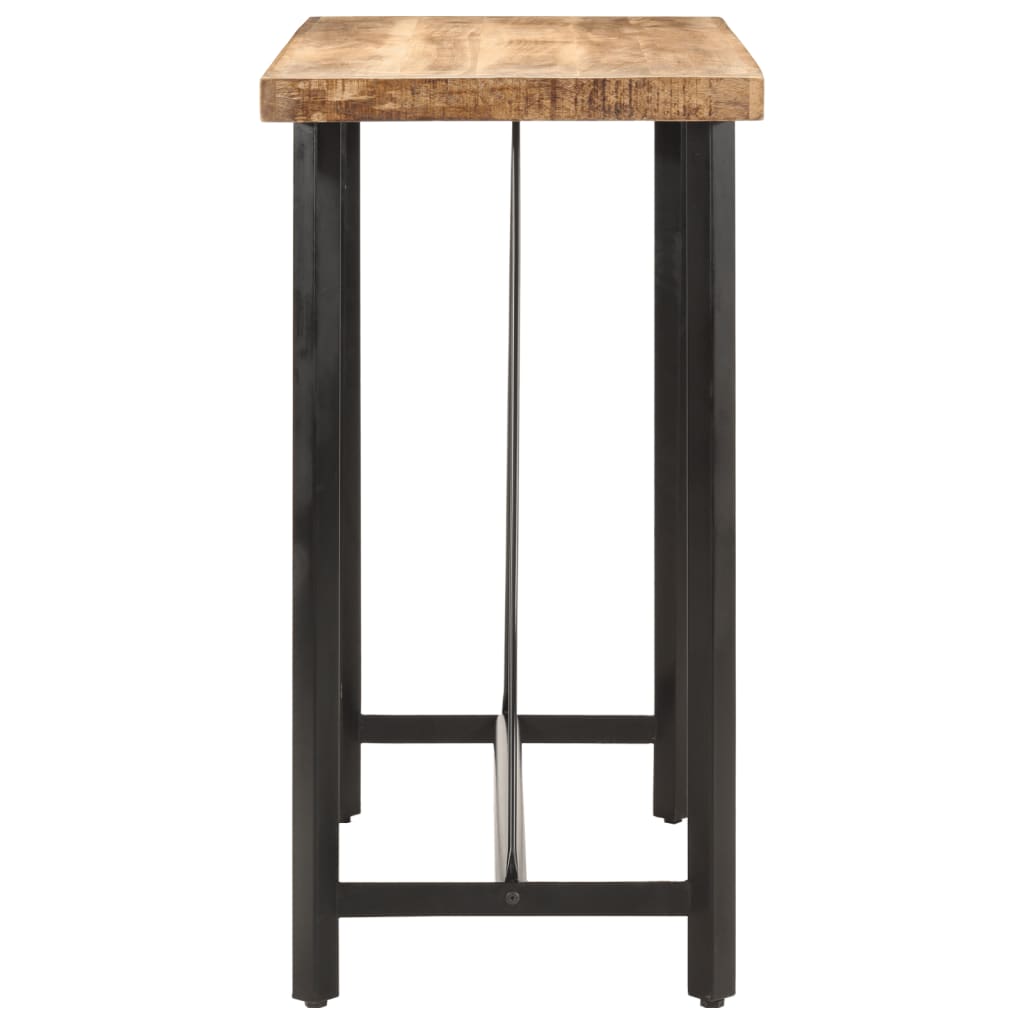 Mesa Alta De Hierro Y Madera Maciza De Mango 110x55x107 Cm_1