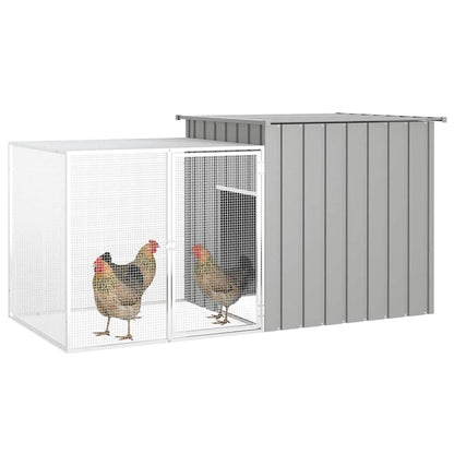 Vidaxl Jaula De Gallinas Acero Galvanizado Gris 200x91x100 Cm_1