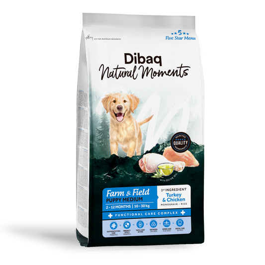 Dibaq Natural Moments 5 Star Pavo Y Pollo Cachorro Razas Medianas 2 Kg_0