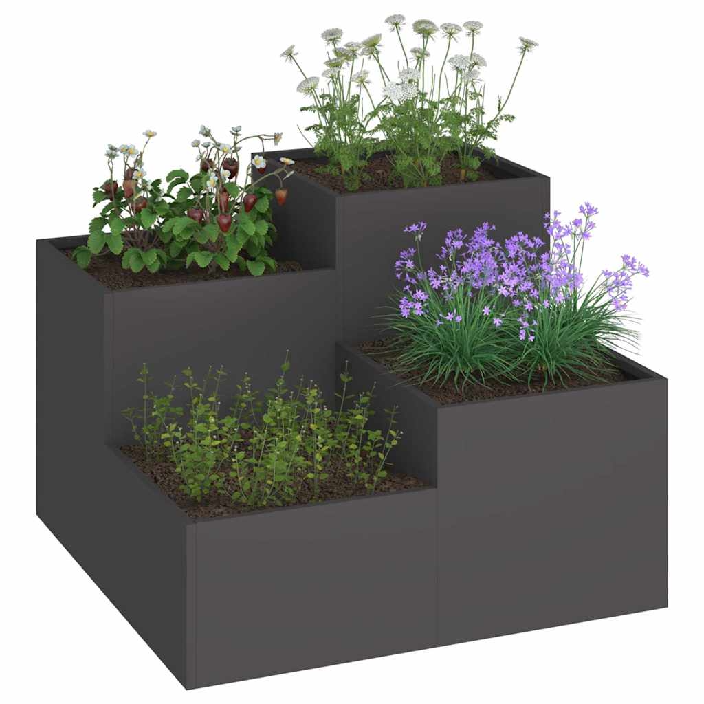Maceta Para Jardín Negro 100 X 100 X 60 Cm Acero_2